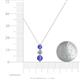 4 - Kesha (4.2mm) Round Tanzanite and Lab Grown Diamond Graduated Three Stone Drop Pendant 