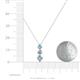 4 - Kesha (4.2mm) Round Aquamarine and Lab Grown Diamond Graduated Three Stone Drop Pendant 