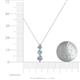 4 - Kesha (4.2mm) Round Aquamarine and Diamond Graduated Three Stone Drop Pendant 