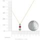 4 - Kesha (3.4mm) Round Ruby and Lab Grown Diamond Graduated Three Stone Drop Pendant 