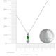4 - Kesha (3.4mm) Round Green Garnet and Lab Grown Diamond Graduated Three Stone Drop Pendant 