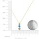 4 - Kesha (3.4mm) Round Blue Topaz and Lab Grown Diamond Graduated Three Stone Drop Pendant 