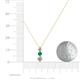 4 - Kesha (3.4mm) Round Emerald and Lab Grown Diamond Graduated Three Stone Drop Pendant 