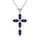 1 - Ife Petite Blue Sapphire Cross Pendant 