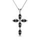 1 - Ife Petite Black Diamond Cross Pendant 