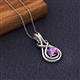2 - Amanda 5.00 mm Round Amethyst Solitaire Infinity Love Knot Pendant Necklace 