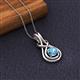 2 - Amanda 5.00 mm Round Blue Topaz Solitaire Infinity Love Knot Pendant Necklace 