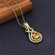 2 - Amanda 5.00 mm Round Citrine Solitaire Infinity Love Knot Pendant Necklace 