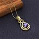2 - Amanda 5.00 mm Round Iolite Solitaire Infinity Love Knot Pendant Necklace 