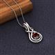 2 - Amanda 5.00 mm Round Red Garnet Solitaire Infinity Love Knot Pendant Necklace 
