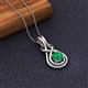 2 - Amanda 5.00 mm Round Emerald Solitaire Infinity Love Knot Pendant Necklace 