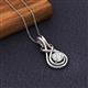 2 - Amanda 5.00 mm Round White Sapphire Solitaire Infinity Love Knot Pendant Necklace 