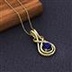 2 - Amanda 5.00 mm Round Blue Sapphire Solitaire Infinity Love Knot Pendant Necklace 