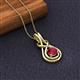 2 - Amanda 5.00 mm Round Ruby Solitaire Infinity Love Knot Pendant Necklace 
