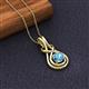 2 - Amanda 5.00 mm Round Blue Topaz Solitaire Infinity Love Knot Pendant Necklace 
