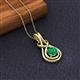 2 - Amanda 5.00 mm Round Emerald Solitaire Infinity Love Knot Pendant Necklace 