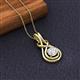 2 - Amanda 5.00 mm Round White Sapphire Solitaire Infinity Love Knot Pendant Necklace 