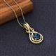 2 - Amanda 5.00 mm Round Blue Diamond Solitaire Infinity Love Knot Pendant Necklace 