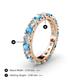 4 - Audrey 3.80 mm Blue Topaz and Lab Grown Diamond U Prong Eternity Band 