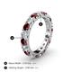 4 - Audrey 3.80 mm Red Garnet and Lab Grown Diamond U Prong Eternity Band 