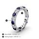 4 - Audrey 3.80 mm Blue Sapphire and Lab Grown Diamond U Prong Eternity Band 