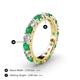 4 - Audrey 3.80 mm Emerald and Lab Grown Diamond U Prong Eternity Band 