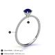 4 - Hannah 6.00 mm Classic Round Blue Sapphire and Diamond Engagement Ring 