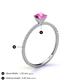4 - Hannah 6.00 mm Classic Round Lab Created Created Pink Sapphire and Diamond Engagement Ring 
