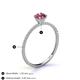 4 - Hannah 6.50 mm Classic Round Pink Tourmaline and Diamond Engagement Ring 