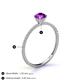 4 - Hannah 6.50 mm Classic Round Amethyst and Diamond Engagement Ring 