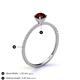 4 - Hannah 6.50 mm Classic Round Red Garnet and Diamond Engagement Ring 