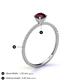 4 - Hannah 6.50 mm Classic Round Rhodolite Garnet and Diamond Engagement Ring 