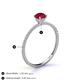4 - Hannah 6.00 mm Classic Round Ruby and Diamond Engagement Ring 