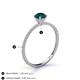 4 - Hannah 6.50 mm Classic Round London Blue Topaz and Diamond Engagement Ring 
