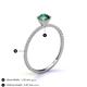 4 - Hannah 6.50 mm Classic Round Diamond and Lab Created Alexandrite Engagement Ring 