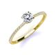 3 - Hannah 6.00 mm Classic Round Lab Grown Diamond and Natural Diamond Engagement Ring 