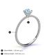 4 - Hannah 6.50 mm Classic Round Aquamarine and Diamond Engagement Ring 