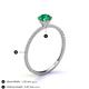 4 - Hannah 6.00 mm Classic Round Emerald and Diamond Engagement Ring 