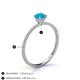 4 - Hannah 6.00 mm Classic Round Turquoise and Diamond Engagement Ring 