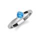 4 - Isla 5.00 mm Round  Blue Topaz Solitaire Engagement Ring  
