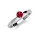 4 - Isla 5.00 mm Round  Ruby Solitaire Engagement Ring  