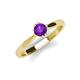 4 - Isla 5.00 mm Round  Amethyst Solitaire Engagement Ring  
