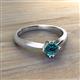 3 - Isla 5.00 mm Round  Blue Diamond Solitaire Engagement Ring  