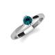 4 - Isla 5.00 mm Round  Blue Diamond Solitaire Engagement Ring  