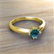 3 - Isla 5.00 mm Round  Blue Diamond Solitaire Engagement Ring  