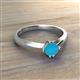 3 - Isla 5.00 mm Round  Turquoise Solitaire Engagement Ring  