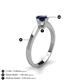 5 - Isla 5.00 mm Round  Blue Sapphire Solitaire Engagement Ring  