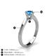 5 - Isla 5.00 mm Round  Blue Topaz Solitaire Engagement Ring  