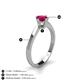 5 - Isla 5.00 mm Round  Ruby Solitaire Engagement Ring  