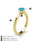 5 - Isla 5.00 mm Round  Turquoise Solitaire Engagement Ring  